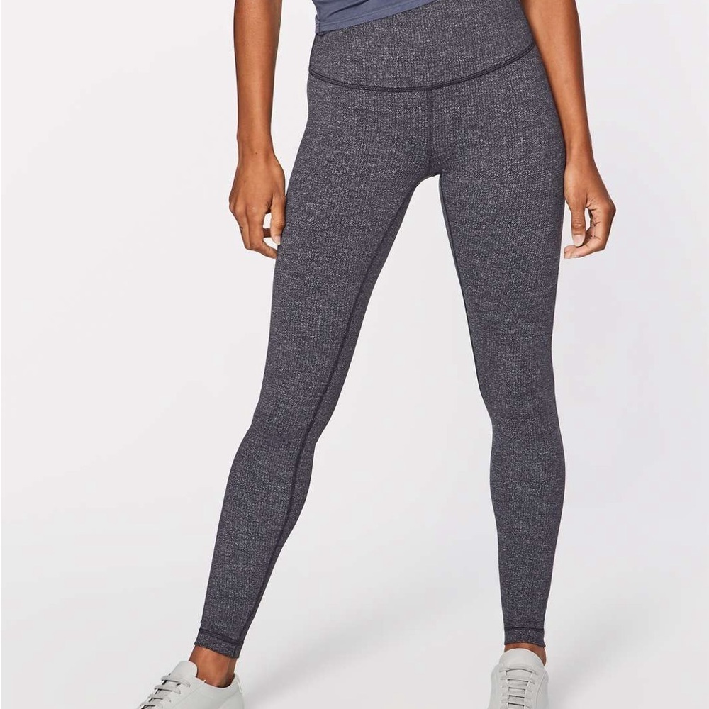 Lululemon Wunder Under Hi-Rise Tight 28” Heathered Black Leggings Size 4